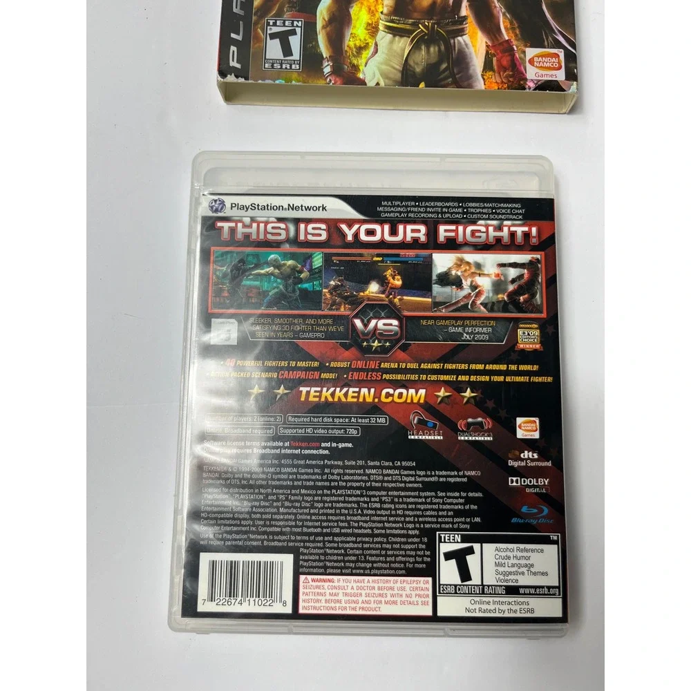 Tekken 6 Sony PlayStation 3 PS3 Fighting Game Bandai Namco Holographic Slipcover